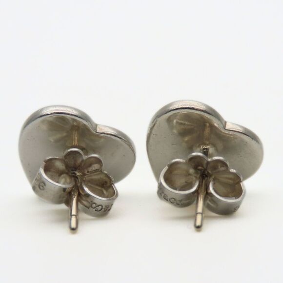 TIFFANY Silver Heart Earrings - Picture 4 of 9